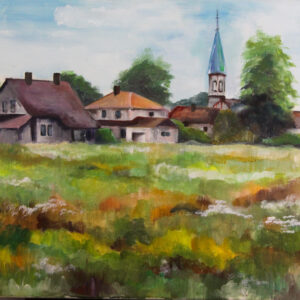 Obraz "Pejzaż z kościelną wieżą" Joanna Szymczyna